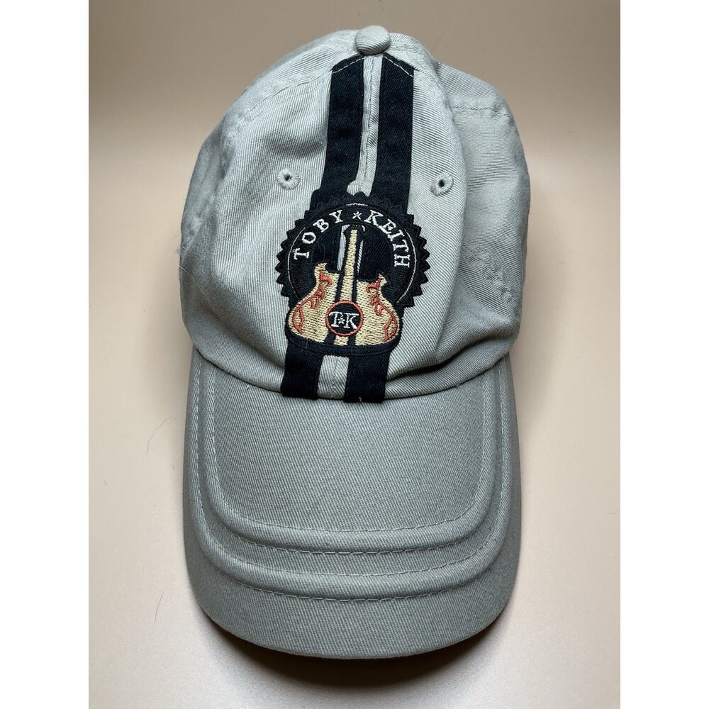 Toby Keith Ball Cap Hat T&K Guitar Embroidery Beige Black Strip-New w/o Tags